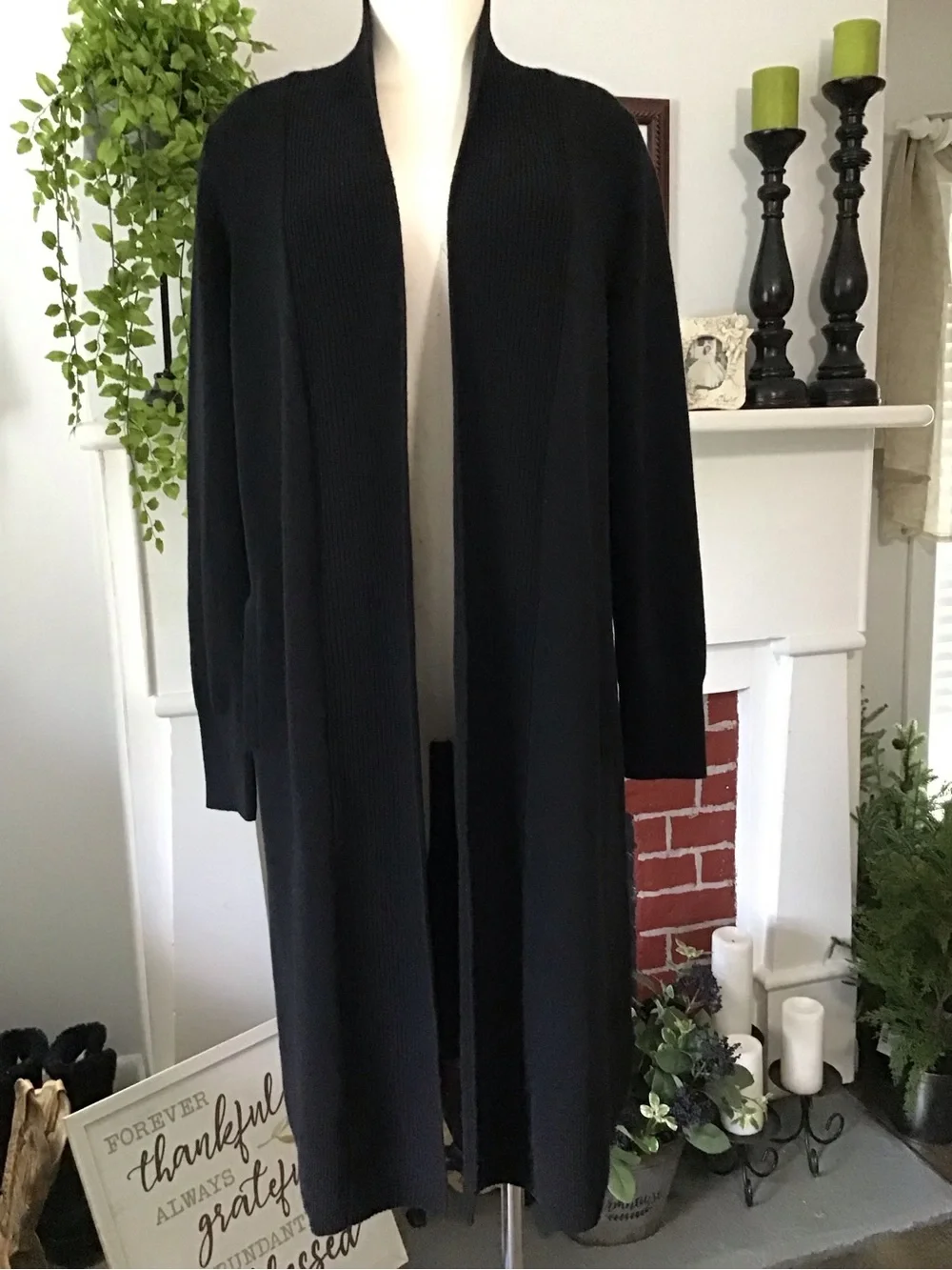 Banana Republic Black Long Open-Front Women's Cardigan